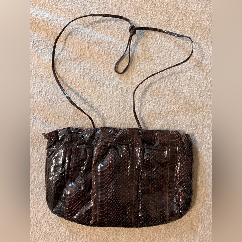 Mary McFadden Genuine Snakeskin Clutch Shoulder Purse Vintage